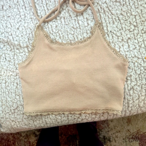 Forever 21 | Crop Halter Top | Beige | Size Small - Picture 3 of 4